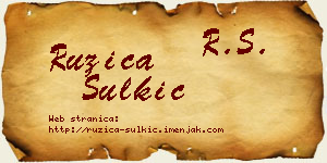 Ružica Šulkić vizit kartica